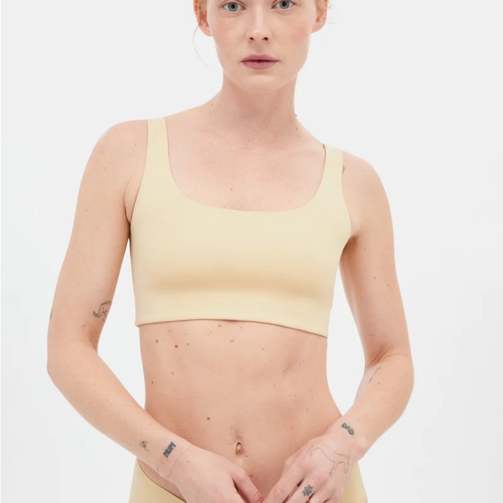 Girlfriend Collective Cream Intimates Bra with Scoop Neck
